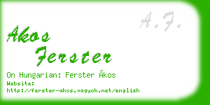 akos ferster business card